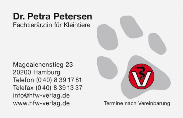 Visitenkarten Pfote mit VET-Logo