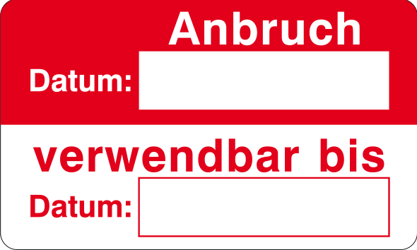 Anbruch Datum / Verwendbar bis