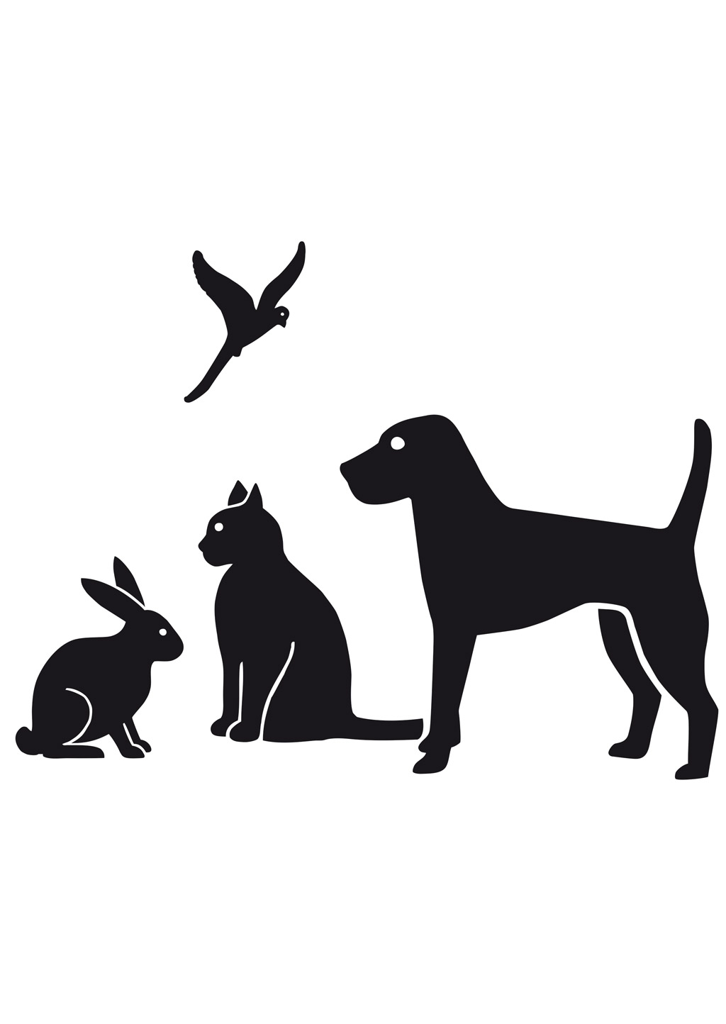 Motiv 5 (Hund, Katze, Vogel, Kaninchen)