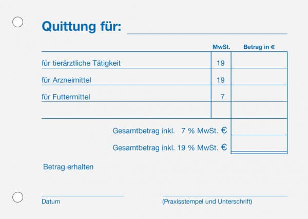 Quittungen mit 2 MwSt-Sätzen