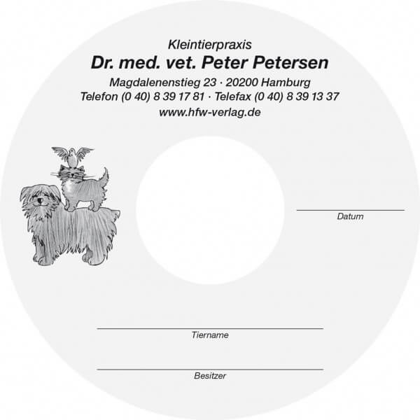 CD-Labels für Röntgen-CDs Schwarz/Weiß