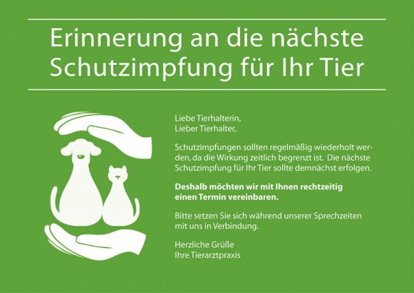 Impferinnerung Tier - Motiv 22 (Hände)