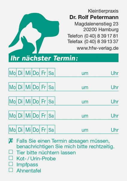 Terminzettel Motiv 15 für 5 Termine