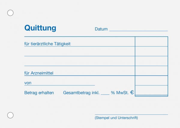 Quittungen für die Tierarztpraxis