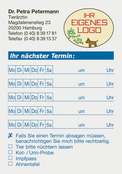 Terminzettel Eigenes Logo (5 Termine)