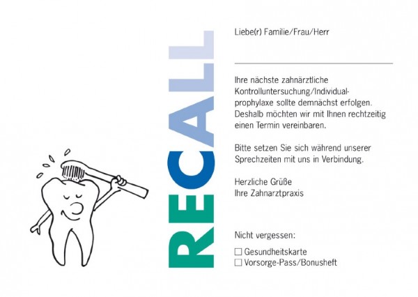 Recall-Postkarten RECALL (grün/blau)