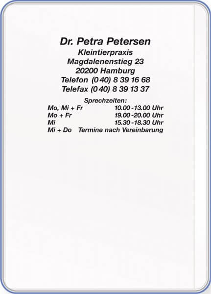 Impfpass-Schutzhüllen mit Druck der Anschrift