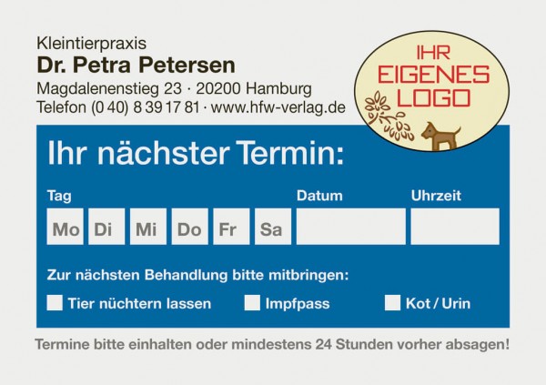 Terminzettel Eigenes Logo (1 Termin)